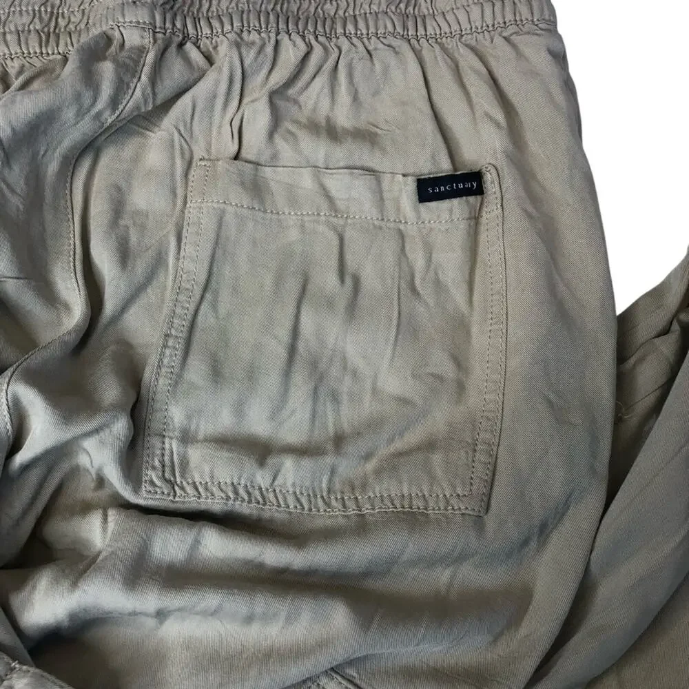 Sanctuary Clothing Tan “Harmony” Joggers w/ Pockets, Button Closure, Size Large